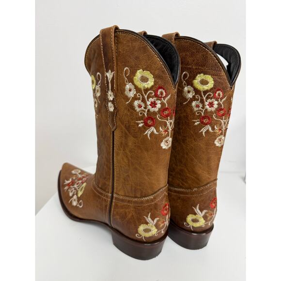 Soto Boots Womens Showstopper Snipped Toe Floral Cowgirl Boots - Picture 4 of 6